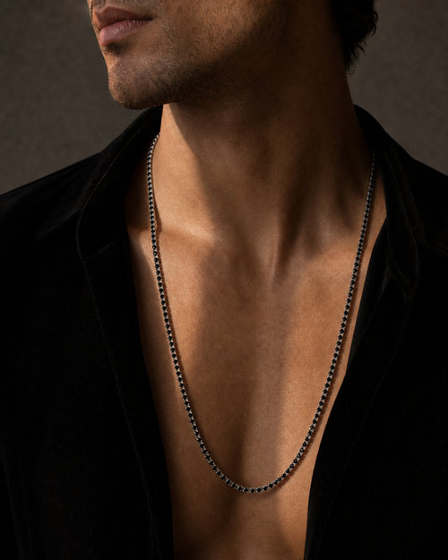 Charle Necklace 17.2 CT by ADAM moissanite necklace in sterling silver with 3mm 60cm chain