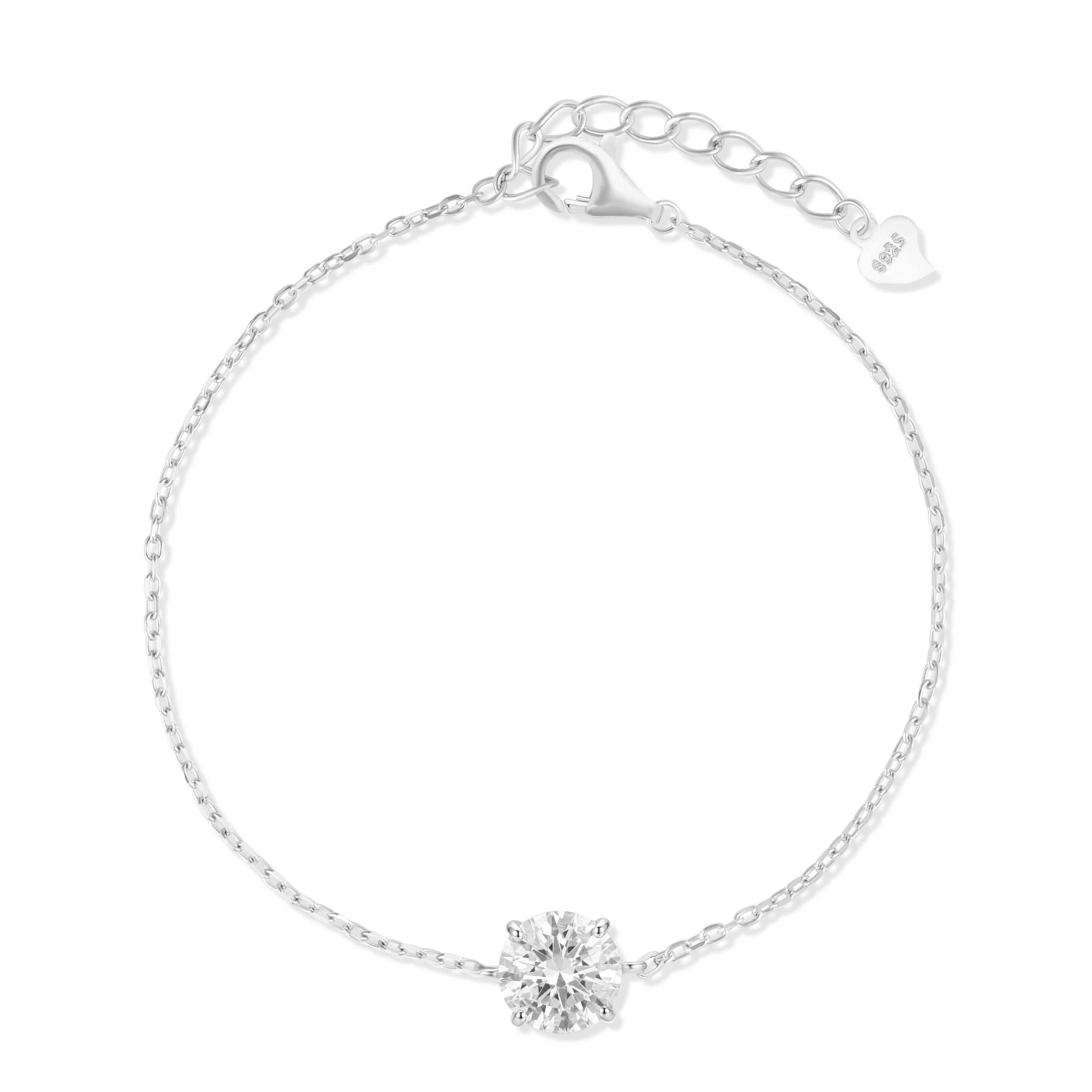 צמיד מוסונייט 2 קראט כסף 925 יוקרתית | דגם MB107BB